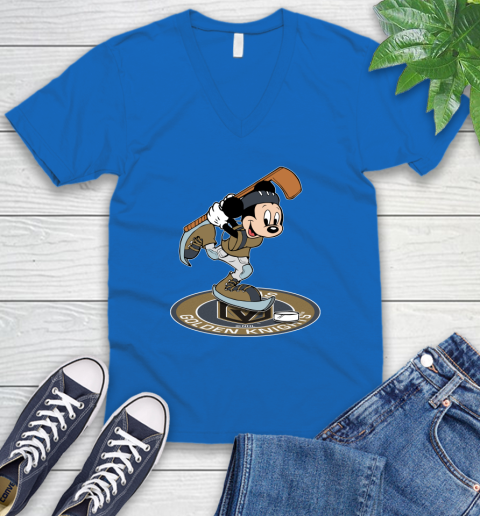 NHL Hockey Vegas Golden Knights Cheerful Mickey Disney Shirt V-Neck T-Shirt 6