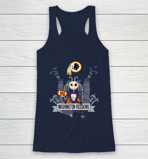 NFL Washington Redskins Football Jack Skellington Halloween Racerback Tank 8