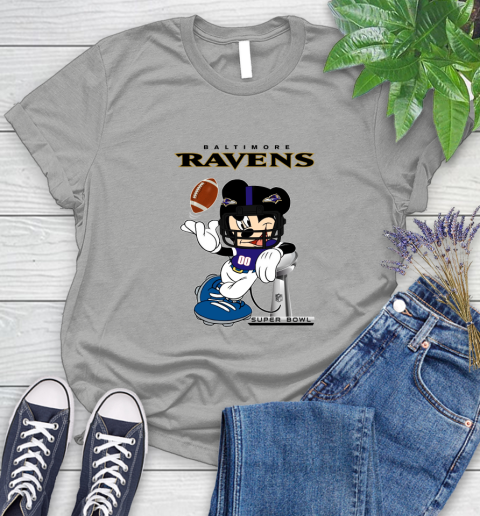 NFL Baltimore Ravens Mickey Mouse Disney Super Bowl Football T Shirt Women's T-Shirt 10
