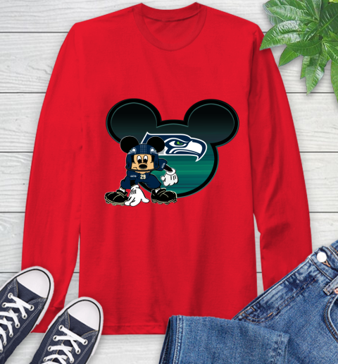 NFL Seattle Seahawks Mickey Mouse Disney Football T Shirt Long Sleeve T-Shirt 10