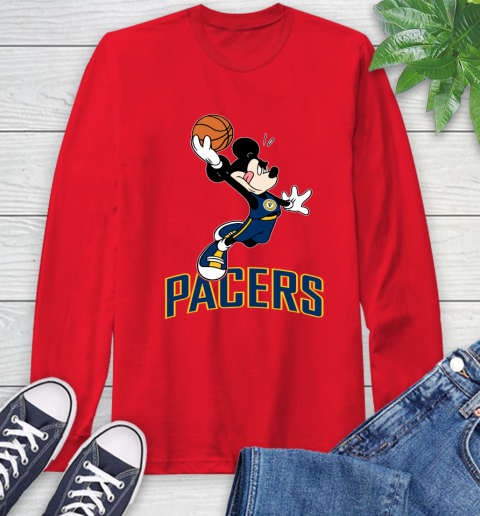 NBA Basketball Indiana Pacers Cheerful Mickey Mouse Shirt Long Sleeve T-Shirt 11