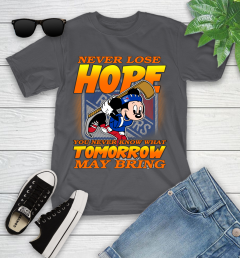 New York Rangers NHL Hockey ootball Mickey Disney Never Lose Hope Youth T-Shirt 6