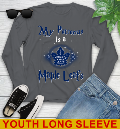 NHL Hockey Harry Potter My Patronus Is A Toronto Maple Leafs Youth Long Sleeve 9