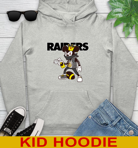 Oakland Raiders NFL Football Mickey Peace Sign Sports Youth Hoodie