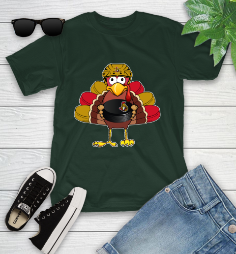Ottawa Senators Turkey Thanksgiving Day Youth T-Shirt 5