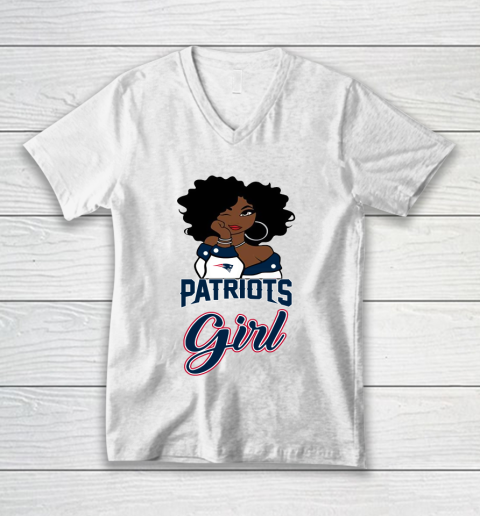 New England Patriots Girl NFL V-Neck T-Shirt 2