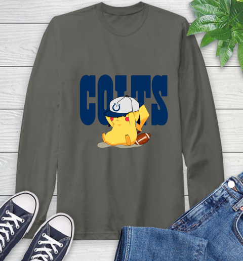 NFL Pikachu Football Sports Indianapolis Colts Long Sleeve T-Shirt 8