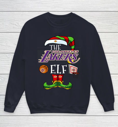 Los Angeles Lakers Christmas ELF Funny NBA Youth Sweatshirt 2