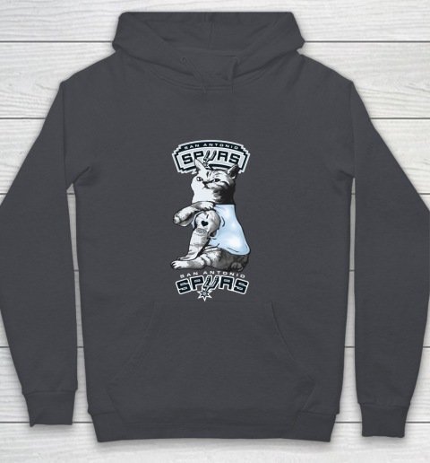 NBA Basketball My Cat Loves San Antonio Spurs Youth Hoodie 5