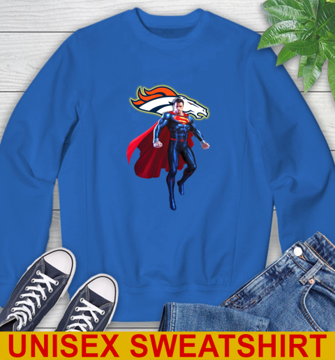 NFL Superman DC Sports Football Denver Broncos Sweatshirt 9