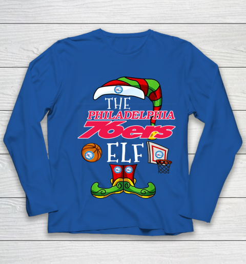 Philadelphia 76ers Christmas ELF Funny NBA Youth Long Sleeve 7