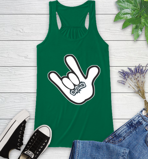 San Antonio Spurs NBA Basketball Mickey Rock Hand Disney Racerback Tank 7