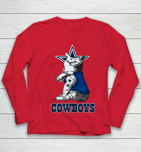 NFL Football My Cat Loves Dallas Cowboys Youth Long Sleeve 8