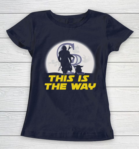 Colorado Rockies MLB Baseball Star Wars Yoda And Mandalorian This Is The Way Women's T-Shirt 2