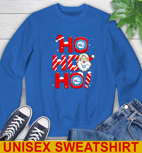 Philadelphia 76ers NBA Basketball Ho Ho Ho Santa Claus Merry Christmas Shirt Sweatshirt 11