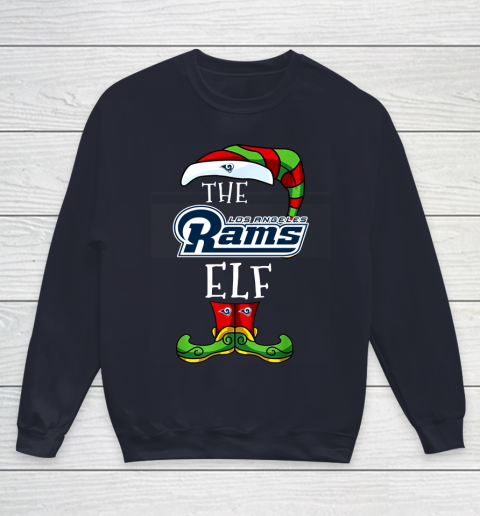 Los Angeles Rams Christmas ELF Funny NFL Youth Sweatshirt 2