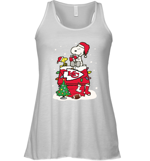 A Happy Christmas With Kansas City Chiefs Snoopy Racerback Tank