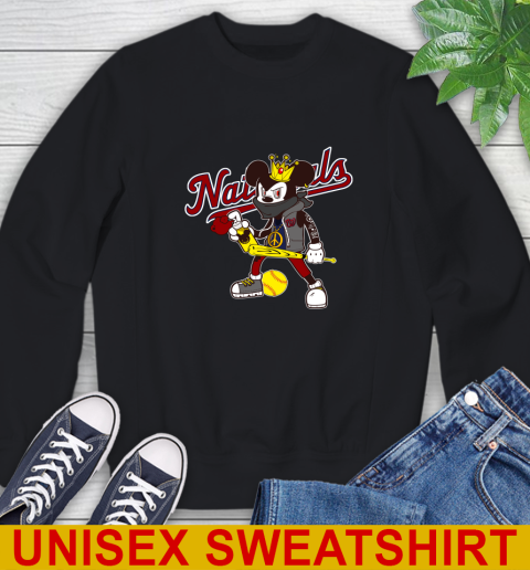Washington Nationals MLB Baseball Mickey Peace Sign Sports Sweatshirt 2