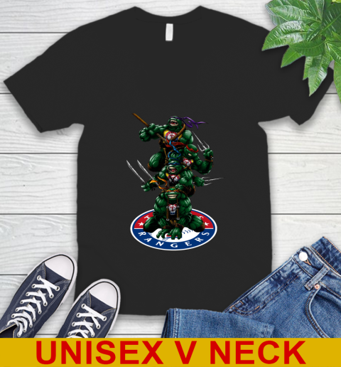 MLB Baseball Texas Rangers Teenage Mutant Ninja Turtles Shirt V-Neck T-Shirt 2