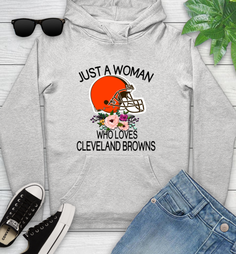NFL Just A Woman Who Loves Cleveland Browns Football Sports Youth Hoodie