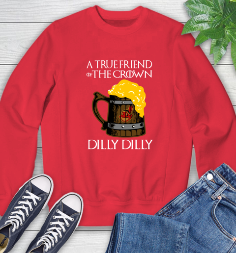 MLB Cleveland Indians A True Friend Of The Crown Game Of Thrones Beer Dilly Dilly Baseball Sweatshirt 10