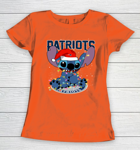 New England Patriots NFL Football noel stitch Christmas Women's T-Shirt 2