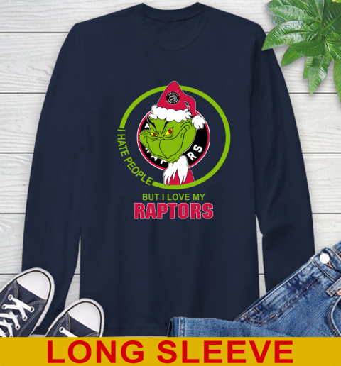 Toronto Raptors NBA Christmas Grinch I Hate People But I Love My Favorite Basketball Team Long Sleeve T-Shirt 4