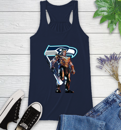 NFL Thanos Gauntlet Avengers Endgame Football Seattle Seahawks Racerback Tank 12