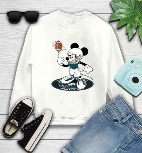 NFL Football Philadelphia Eagles Cheerful Mickey Disney Shirt Sweatshirt 2