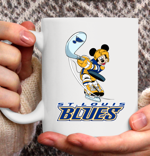 NHL Hockey St.Louis Blues Cheerful Mickey Mouse Shirt Ceramic Mug 11oz 2