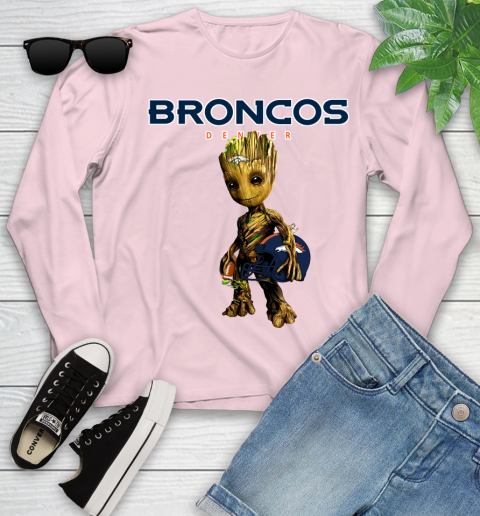 Denver Broncos NFL Football Groot Marvel Guardians Of The Galaxy Youth Long Sleeve 10
