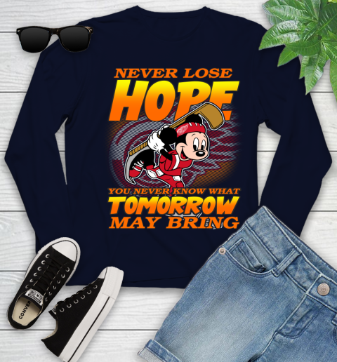 Detroit Red Wings NHL Hockey ootball Mickey Disney Never Lose Hope Youth Long Sleeve 2