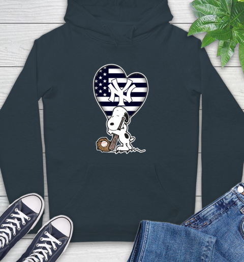 New York Yankees MLB Baseball The Peanuts Movie Adorable Snoopy Hoodie 7