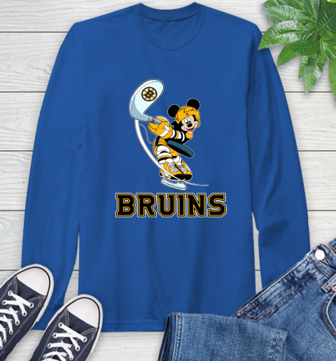 NHL Hockey Boston Bruins Cheerful Mickey Mouse Shirt Long Sleeve T-Shirt 10