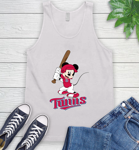 MLB Baseball Minnesota Twins Cheerful Mickey Mouse Shirt Tank Top 2