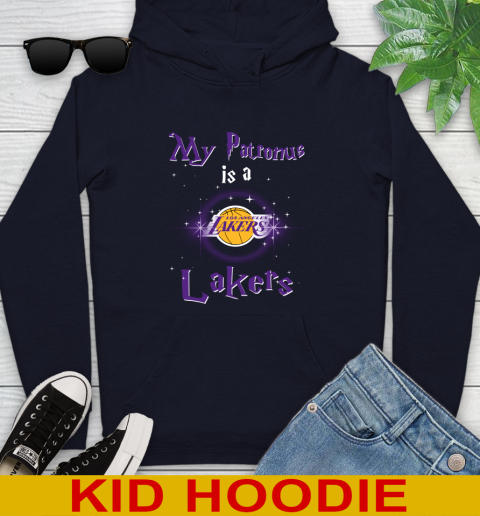 NBA Basketball Harry Potter My Patronus Is A Los Angeles Lakers Youth Hoodie - Image 4