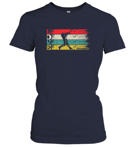 lfll vintage retro love baseball funny batter swinging cool gift t ladies t shirt 20 front navy