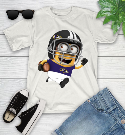 NFL Baltimore Ravens Minions Disney Football Sports Youth T-Shirt