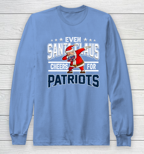 New England Patriots Even Santa Claus Cheers For Christmas NFL Long Sleeve T-Shirt 8
