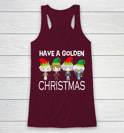 Golden Girls Lovers Gift T shirt Have A Golden Christmas Vintage Racerback Tank 2