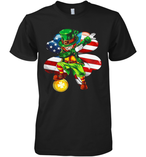 Irish Dabbing St Patrick'S Day American Flag Premium Men's T-Shirt