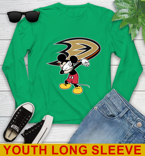Anaheim Ducks NHL Hockey Dabbing Mickey Disney Sports Youth Long Sleeve 7