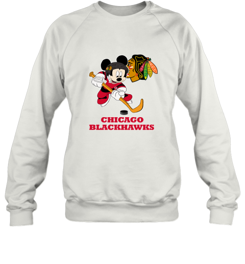 NHL Hockey Mickey Mouse Team Chicago Blackhawks Sweatshirt