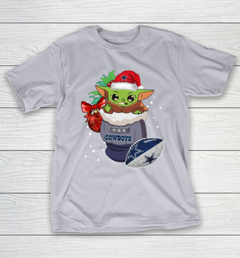 Dallas Cowboys Christmas Baby Yoda Star Wars Funny Happy NFL T-Shirt 7