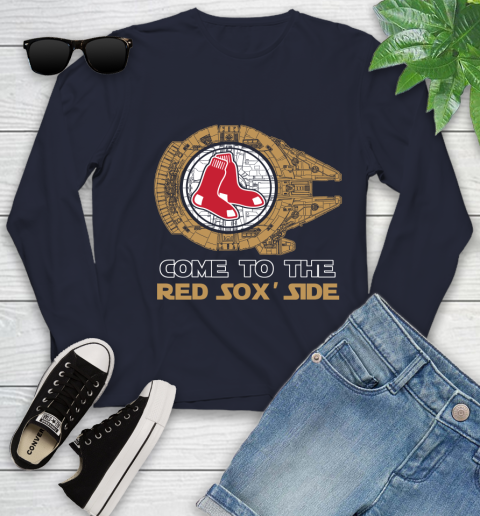 MLB Come To The Boston Red Sox Side Star Wars Baseball Sports Youth Long Sleeve 2