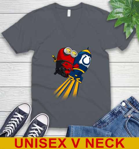 NFL Football Indianapolis Colts Deadpool Minion Marvel Shirt V Neck T Shirt