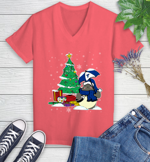 St.Louis Blues NHL Hockey Cute Tonari No Totoro Christmas Sports (1) Women's V-Neck T-Shirt 6