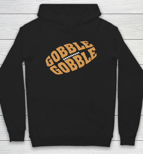 Vintage Gobble For Happy Thanksgiving Football Shaped Design Hoodie