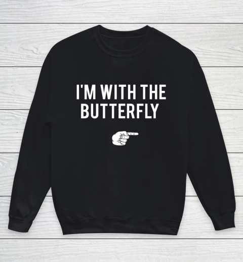 I'm With Butterfly Halloween Costume Party Matching Youth Sweatshirt