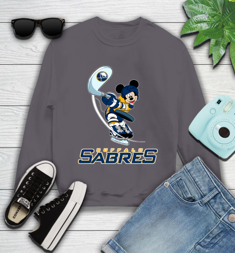 NHL Hockey Buffalo Sabres Cheerful Mickey Mouse Shirt Youth Sweatshirt 5
